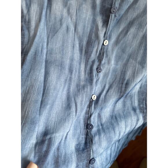 Zac‎ & Rachel Women’s Top Blouse Flowy Gray White Tye Dye Like Sz M - Picture 6 of 7